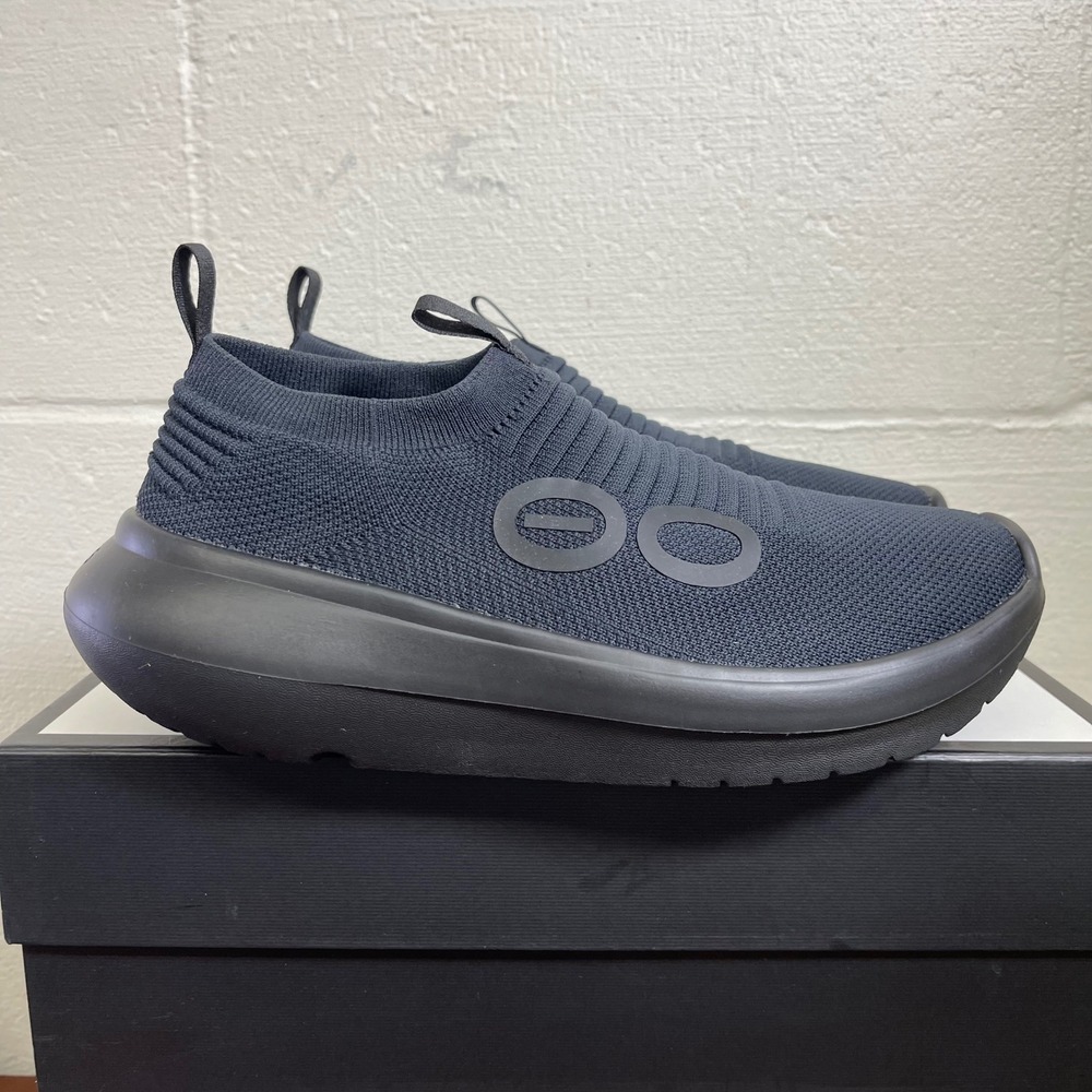 OOFOS OOmy Zen Black Recovery Comfort Shoes Knit Slip On Men's 11.5 US/44.5 EU